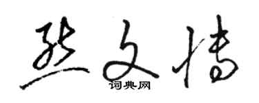 駱恆光熊文博草書個性簽名怎么寫