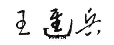 駱恆光王進兵草書個性簽名怎么寫