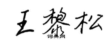 王正良王黎松行書個性簽名怎么寫