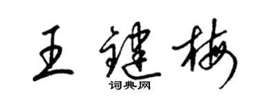 梁錦英王鍵梅草書個性簽名怎么寫