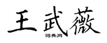 丁謙王武薇楷書個性簽名怎么寫