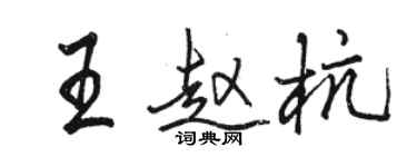 駱恆光王趙杭行書個性簽名怎么寫