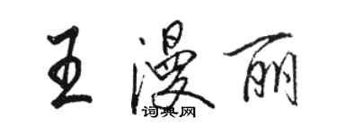 駱恆光王漫麗行書個性簽名怎么寫
