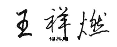 駱恆光王祥燃行書個性簽名怎么寫