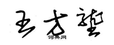 朱錫榮王方壟草書個性簽名怎么寫