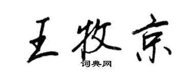 王正良王牧京行書個性簽名怎么寫