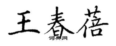 丁謙王春蓓楷書個性簽名怎么寫