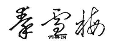 駱恆光秦雪梅草書個性簽名怎么寫