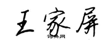 王正良王家屏行書個性簽名怎么寫