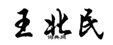 胡問遂王北民行書個性簽名怎么寫