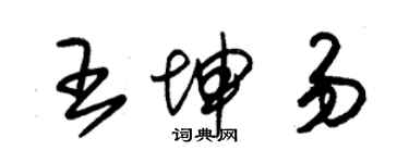 朱錫榮王坤易草書個性簽名怎么寫