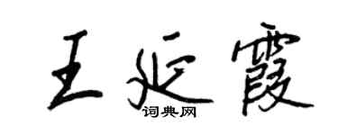 王正良王延霞行書個性簽名怎么寫