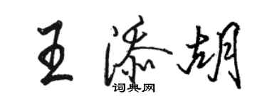 駱恆光王添胡行書個性簽名怎么寫