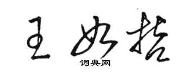 駱恆光王如哲草書個性簽名怎么寫