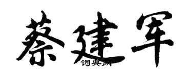 胡問遂蔡建軍行書個性簽名怎么寫