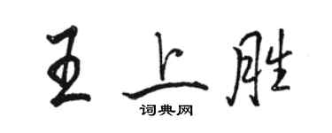 駱恆光王上勝行書個性簽名怎么寫