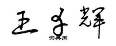 曾慶福王幸輝草書個性簽名怎么寫