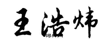 胡問遂王浩煒行書個性簽名怎么寫