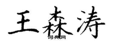 丁謙王森濤楷書個性簽名怎么寫