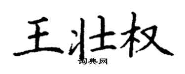 丁謙王壯權楷書個性簽名怎么寫