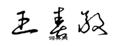 曾慶福王春敬草書個性簽名怎么寫