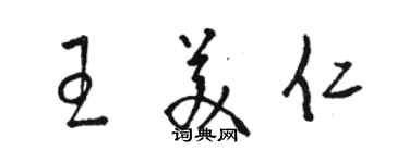 駱恆光王美仁草書個性簽名怎么寫