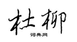 王正良杜柳行書個性簽名怎么寫