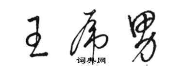 駱恆光王虎男草書個性簽名怎么寫