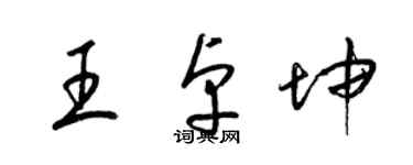 梁錦英王卓坤草書個性簽名怎么寫