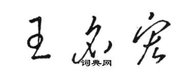 駱恆光王名宏草書個性簽名怎么寫