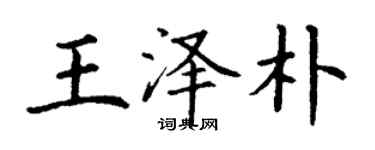 丁謙王澤朴楷書個性簽名怎么寫