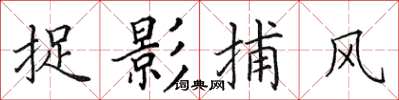 田英章捉影捕風楷書怎么寫