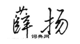 駱恆光薛揚行書個性簽名怎么寫