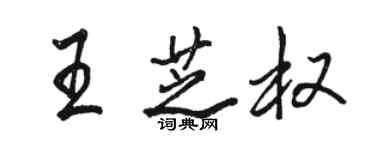 駱恆光王芝權行書個性簽名怎么寫