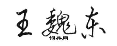 駱恆光王魏東行書個性簽名怎么寫
