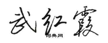 駱恆光武紅霞行書個性簽名怎么寫