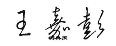 駱恆光王嘉彭草書個性簽名怎么寫