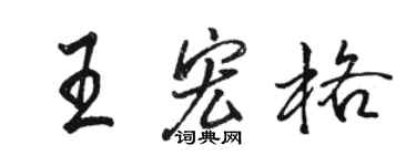 駱恆光王宏格行書個性簽名怎么寫