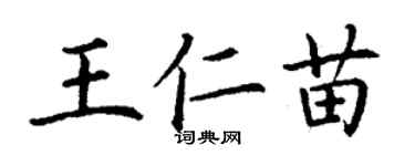 丁謙王仁苗楷書個性簽名怎么寫