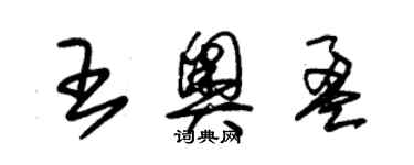 朱錫榮王奧盈草書個性簽名怎么寫