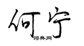 曾慶福何寧行書個性簽名怎么寫
