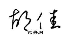 梁錦英胡佳草書個性簽名怎么寫