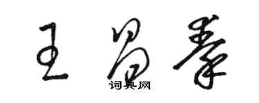 駱恆光王昌秦草書個性簽名怎么寫