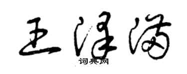 曾慶福王澤滿草書個性簽名怎么寫