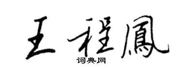 王正良王程鳳行書個性簽名怎么寫