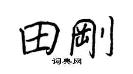 王正良田剛行書個性簽名怎么寫