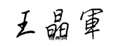 王正良王晶軍行書個性簽名怎么寫