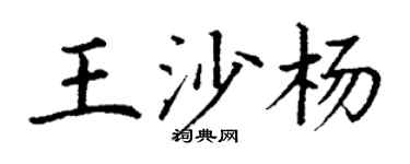 丁謙王沙楊楷書個性簽名怎么寫
