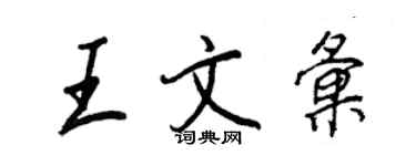 王正良王文匯行書個性簽名怎么寫