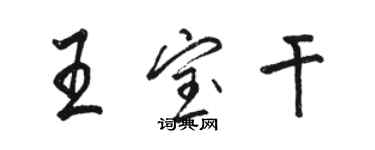 駱恆光王寶乾行書個性簽名怎么寫